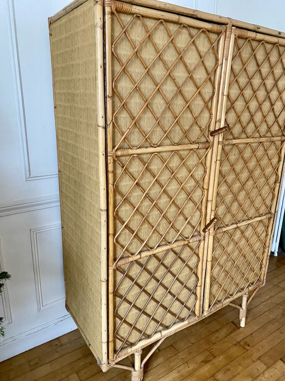 Vintage rattan cabinet