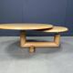 Two tier wooden pivoting top coffee table by roche Bobois, 1980s