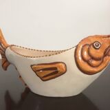 Earthenware fish sauce boat - Yvon ROY - art deco / vintage