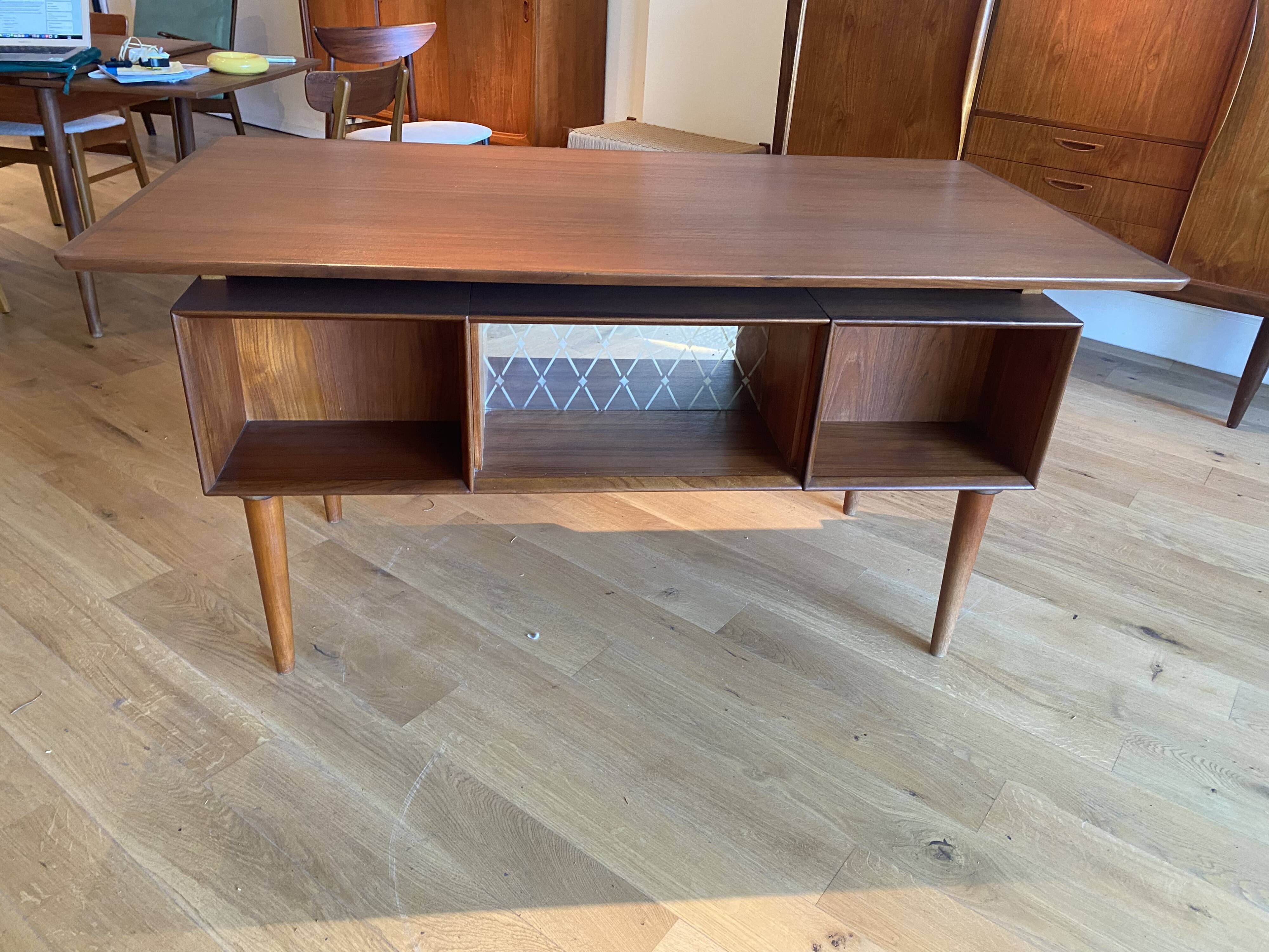Bureau système biface scandinave vintage en teck "Søren"