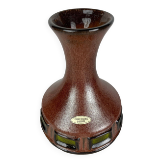 Vase made in Denmark brown and green