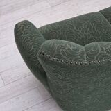1960s, Danish 3-seater sofa, green furniture wool, oak wood.