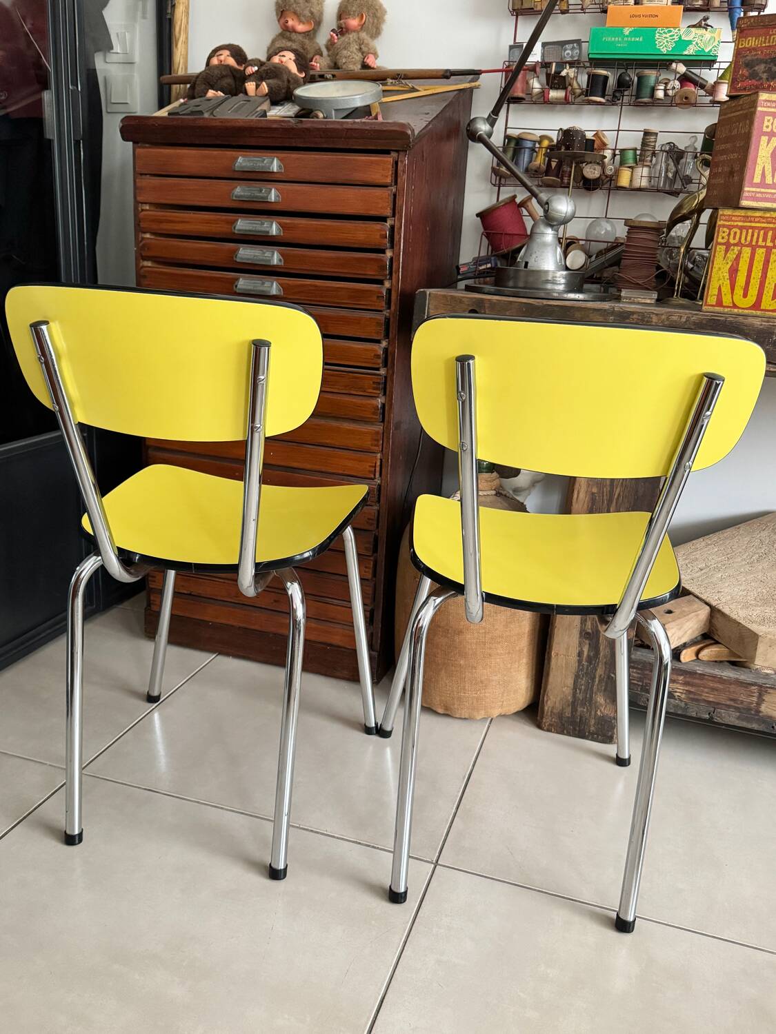 Ensemble de 4 chaises en Formica vintage