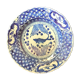Vintage blue plate Asia China decorated with carp fish