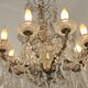 Lustre Rococo 8 lights in glass and antique bronze crystal 5199