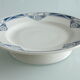 Ancien plat à gâteaux français piédouche art déco bleu&blanc