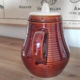 Vintage Striped Stoneware Teapot