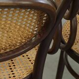 Very elegant, characterful, and graceful set of 4 Art Nouveau design bistro chairs