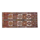 1970s Vintage Turkish Oushak Handmade Wool Cotton Brown Runner Rug 135x300