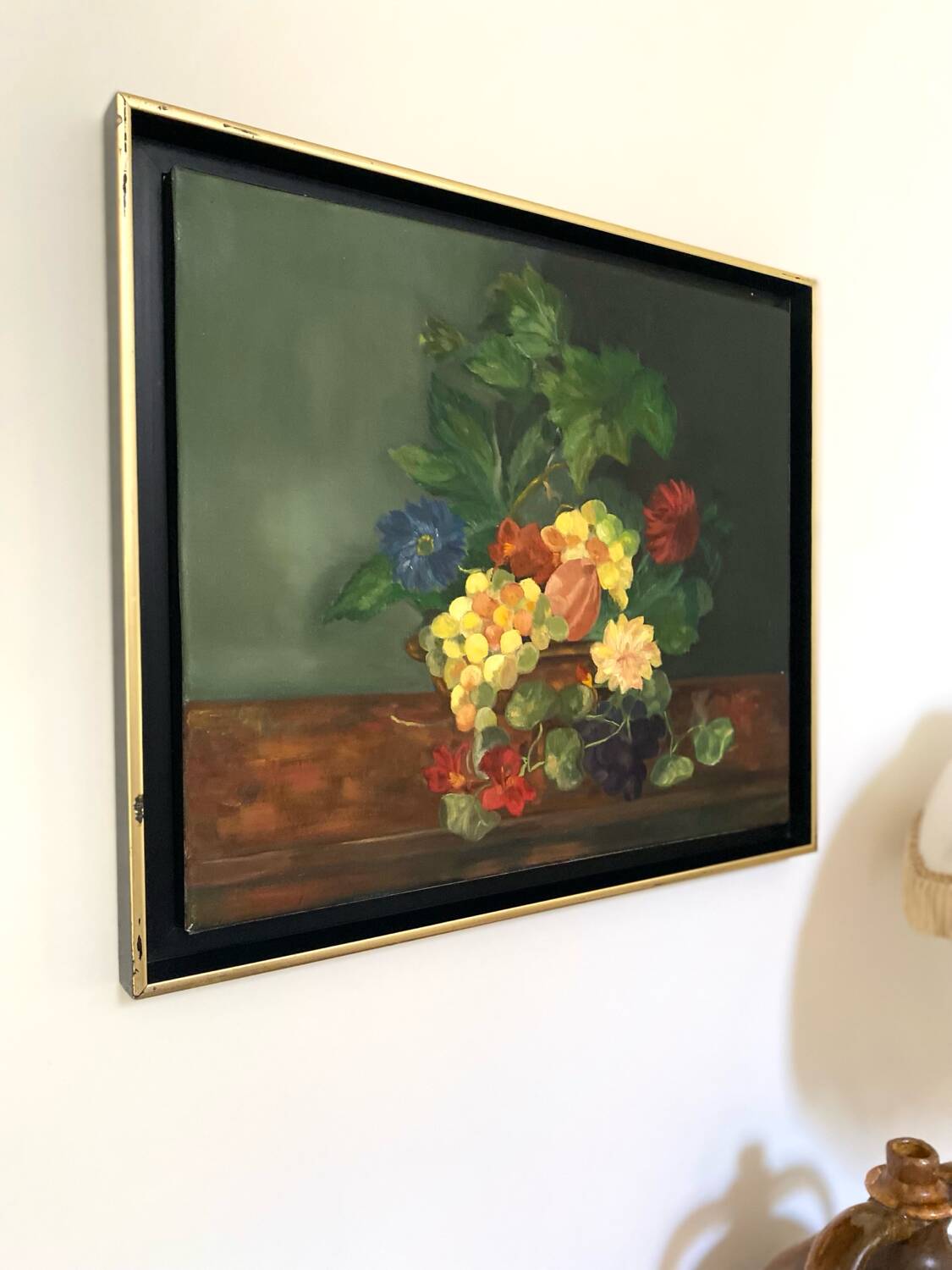 Peinture à l'huile ancienne encadrée