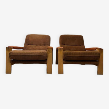 Set of 2 vintage armchairs / club armchairs / vintage armchairs