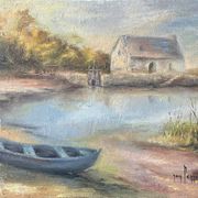 Tableau "Moulin à mer" BretagneA. Perriez (?) HST