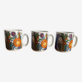 Ensemble de 3 tasses, Villeroy et Boch Acapulco, années 1970