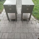 Pair of vintage rolling lockers