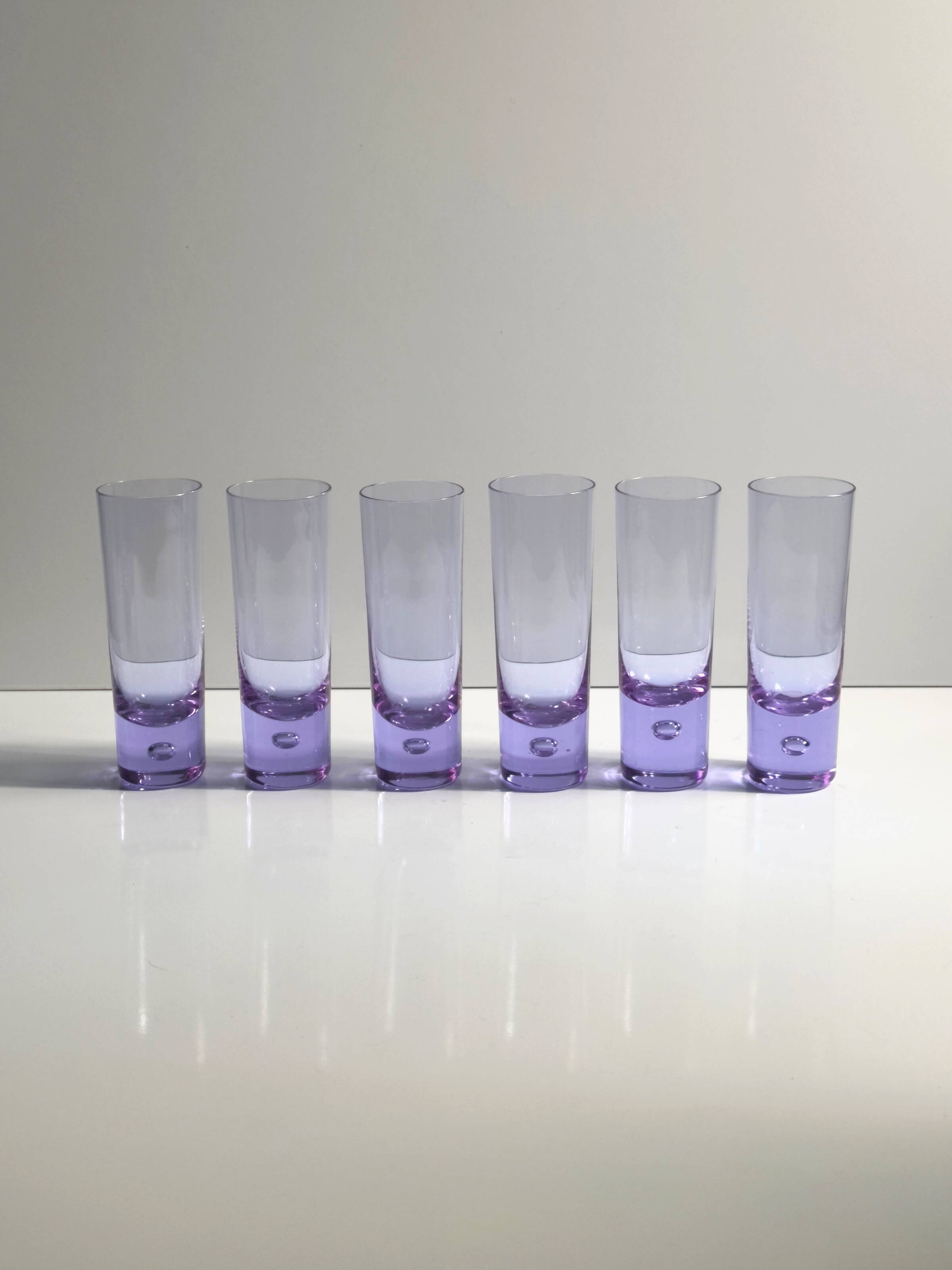 Six verres à long drink en alexandrite de Sergio Asti pour Arnolfo di Cambio - 1970