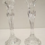 Paire de bougeoirs anciens en cristal