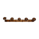 Ancien portemanteau rustique en bois tourné à l'imitation du bambou 1900, 5 patères