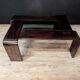 Vintage rosewood and smoked glass coffee table from the 1980s