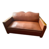 Vintage skai convertible sofa