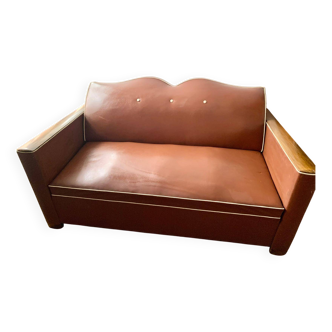 Vintage skai convertible sofa