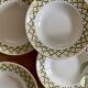 Set of 6 vintage hollow plates with yellow and black décor