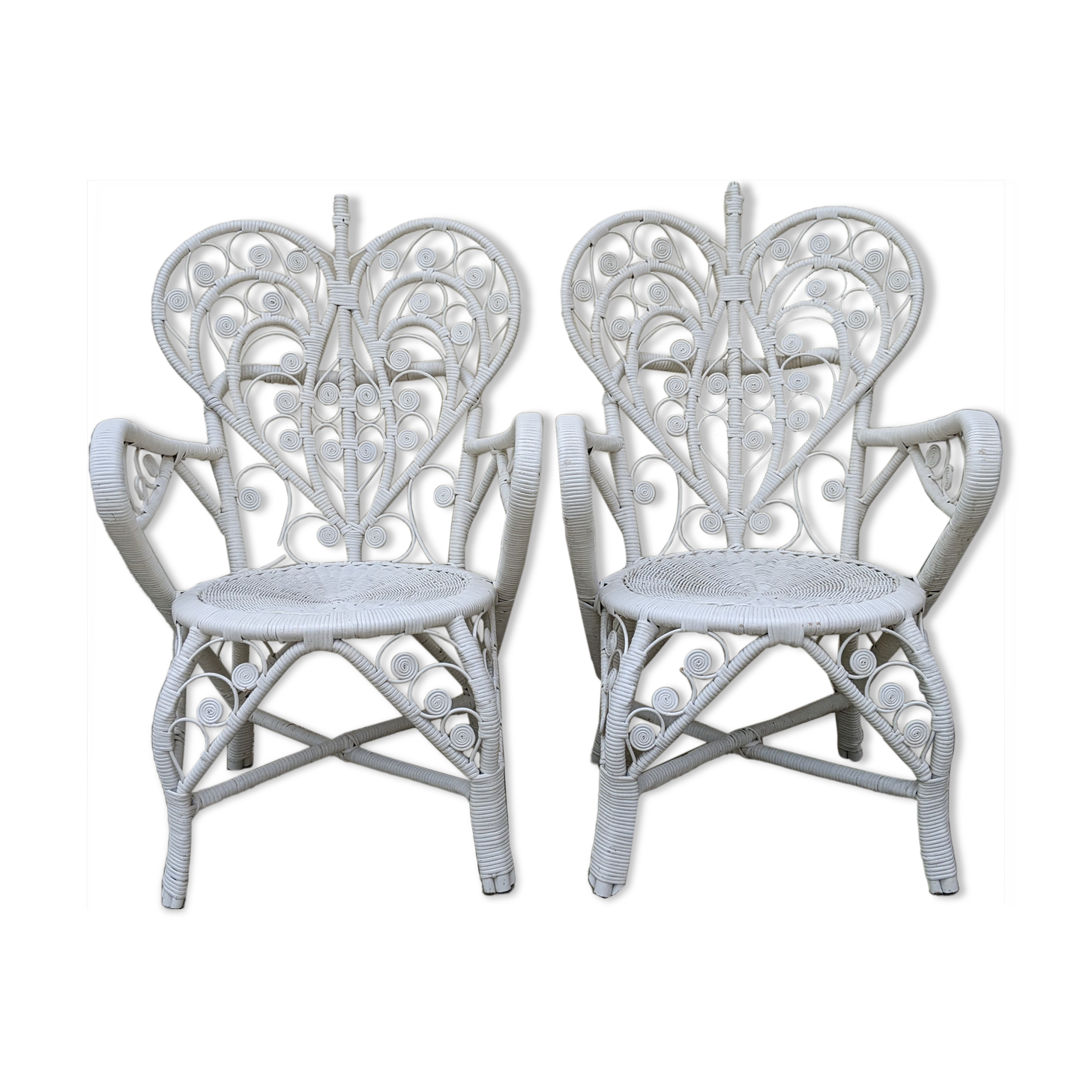 Peacock rattan armchairs