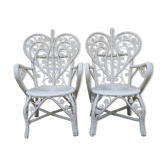 Duo de fauteuils en rotin peacock