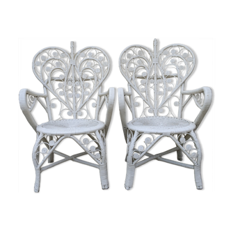 Peacock rattan armchairs