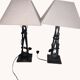 Paire de lampe sculpte en teck