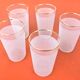 1960s 5 orangeade glasses "Grappe d'or" Frosted white glass
