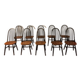 Suite de 10 chaises Ercol modèle quaker années 50