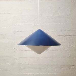 "Kuli" blue and white ceiling lamp 1960s - Svea Winkler Orno Finland | Vintage design lamps