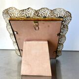 Cadre Vintage en métal argenté Cadre 16 cm x 13 cm Verre CONVEXE