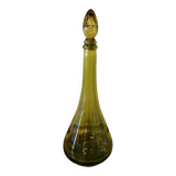 Vintage olive green glass carafe