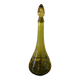 Vintage olive green glass carafe