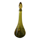 Carafe vintage en verre vert olive