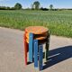 Set of 3 stackable pine stools