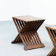 Pair of vintage wooden stools - Italy circa 1950