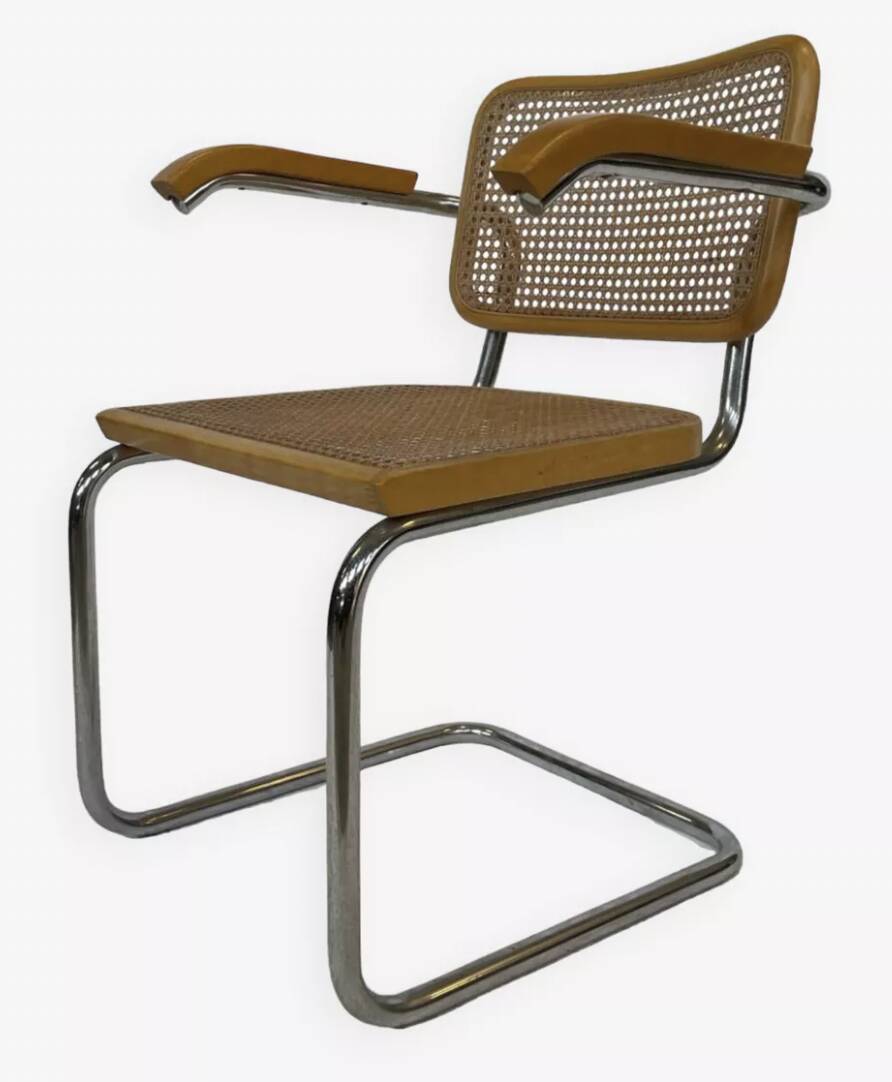 Set of 4 Cesca chairs model B64 with armrests Cesca Marcel breuer design