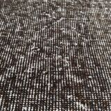 Distressed turkish narrow runner 290 x 60 cm wool vintage rug, overdyed black