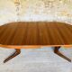 Extendable Scandinavian style dining table with double elongations by Maison Ducau, Circa 1970