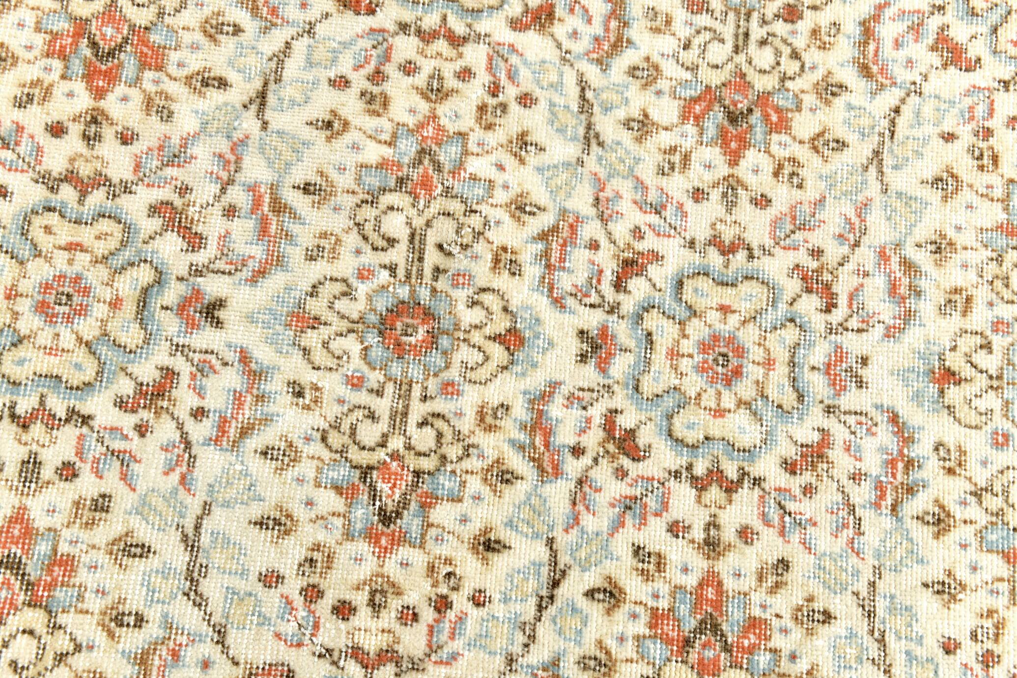 6x9 Sky Blue Turkish Vintage Area Rug 178x286Cm SK 24678