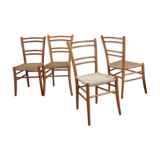 4 chaises en bois et corde