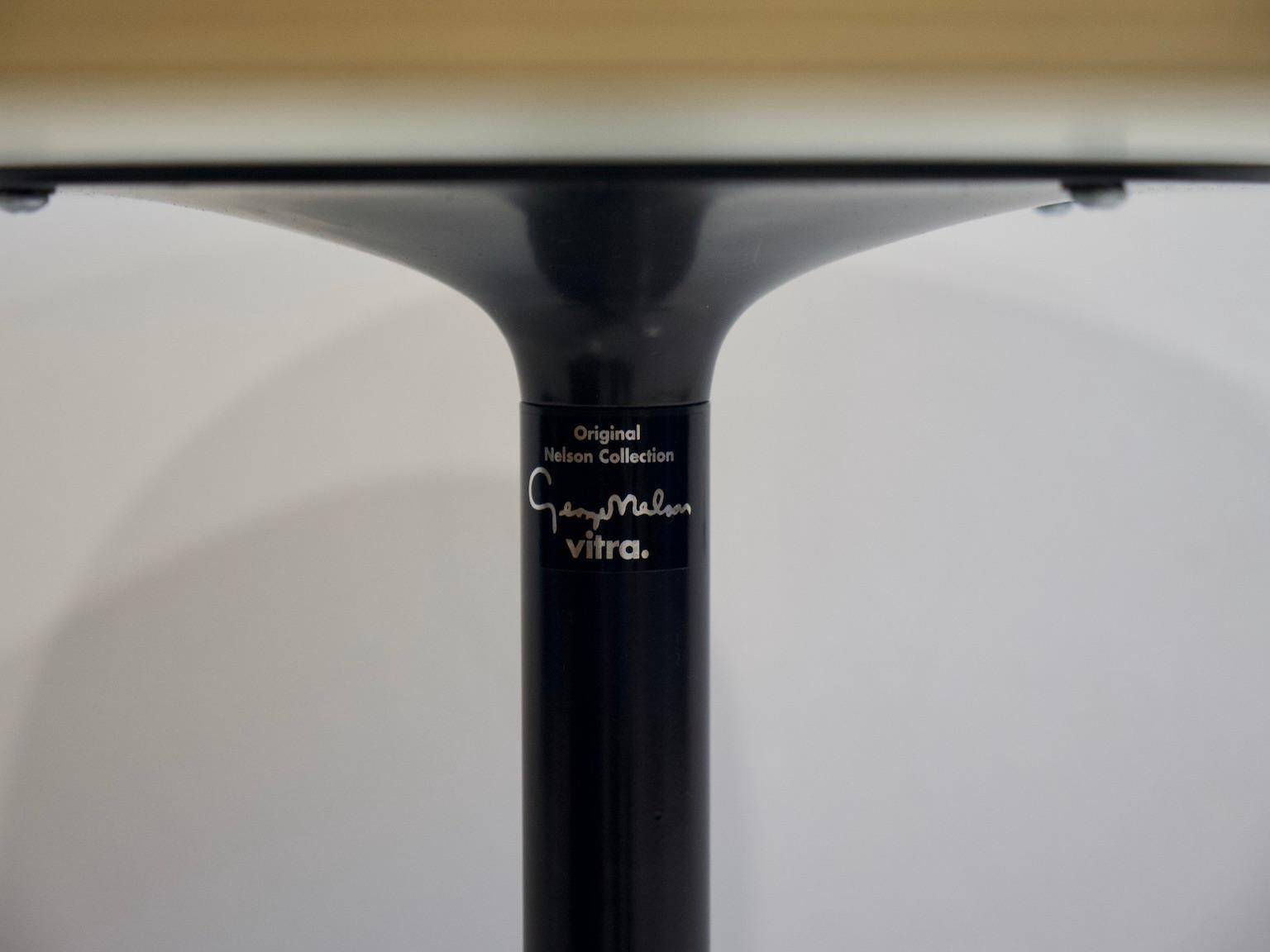 George Nelson Black Pedestal Table by Vitra