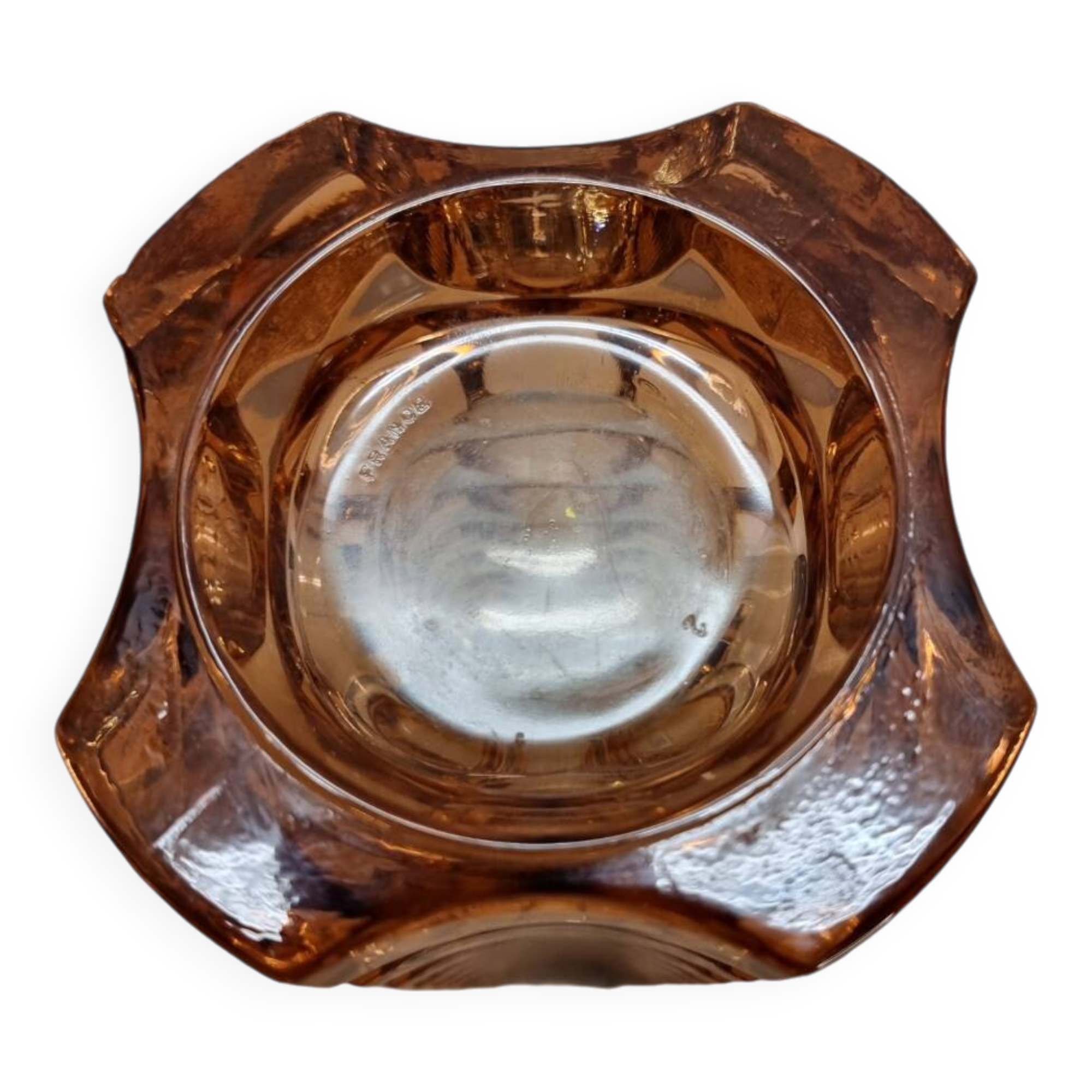 French Vintage Rosaline Pressed Glass Vase