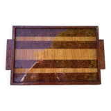 Rectangular art deco tray in lacquered wood