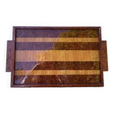 Plateau rectangulaire art déco en bois laqué