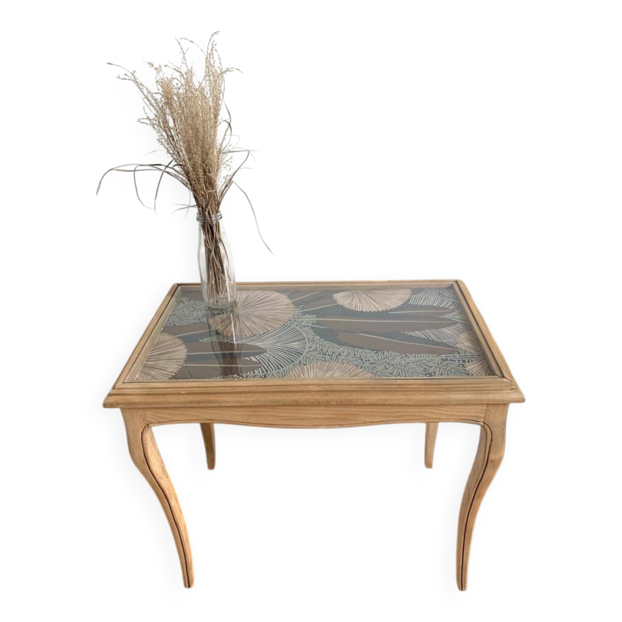 Table basse vitrée style Louis XV