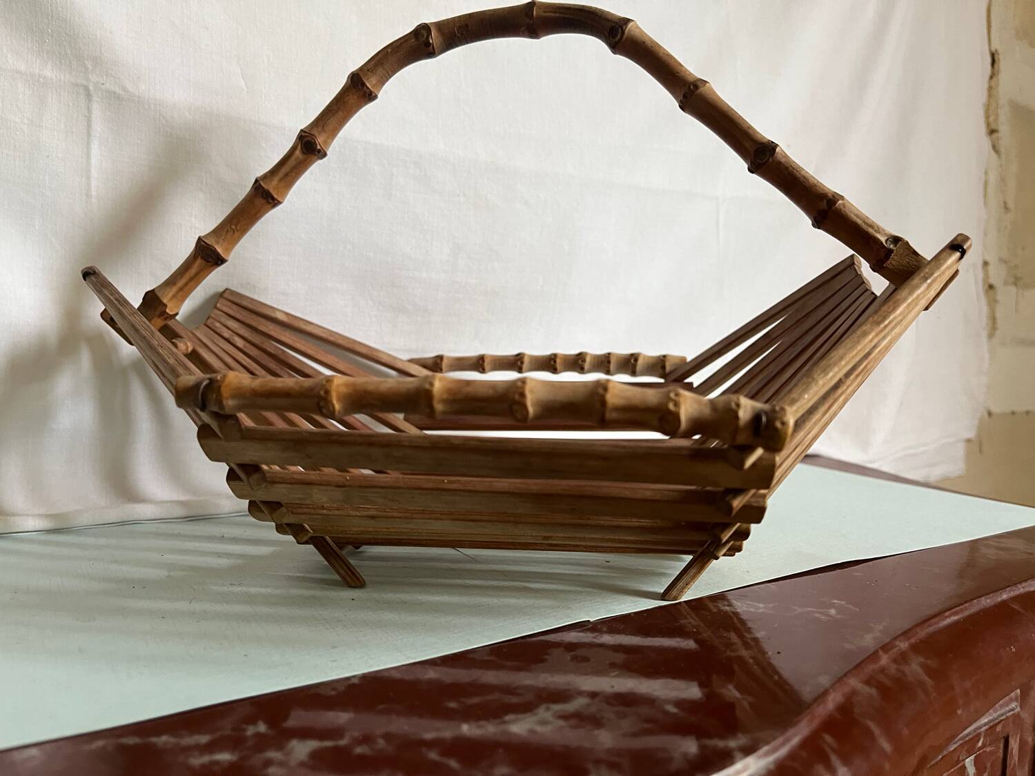 Vintage bamboo basket from the 60s
