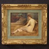 Nu féminin du XXe siècle, peinture signée P. Sieffert